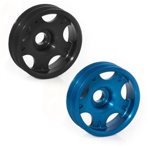 The Cobb Lightweight Crank Pulley comes in two colors and offers a noticeable improvement in acceleration and throttle response. 